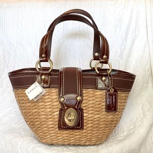 Vintage Coach Straw Purse